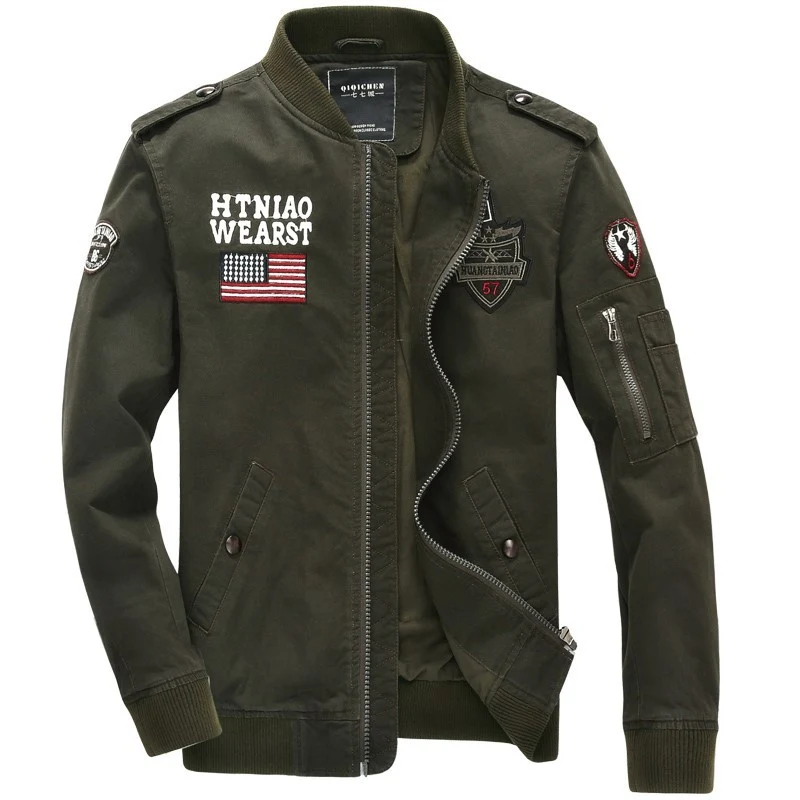 Herren leichte Bomberjacke im Flieger-Utility-Stil mit Schulterepauletten und Ärmeltasche Nord Taschen