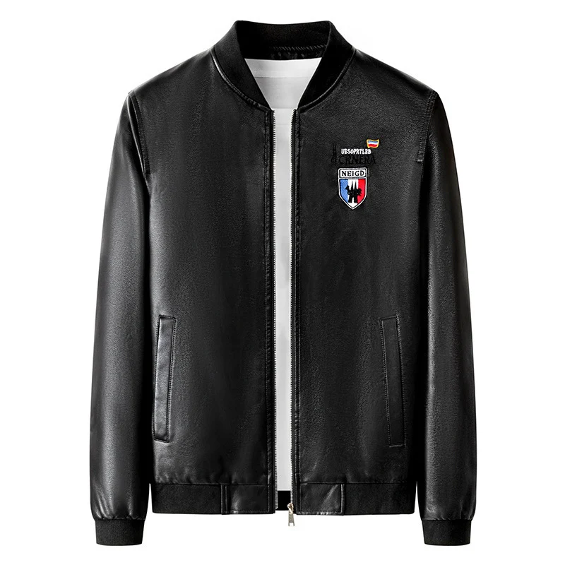 Herren leichte Bomberjacke im Casual-Urban-Stil mit gesticktem Wappen und gerippten Bündchen Nord Taschen