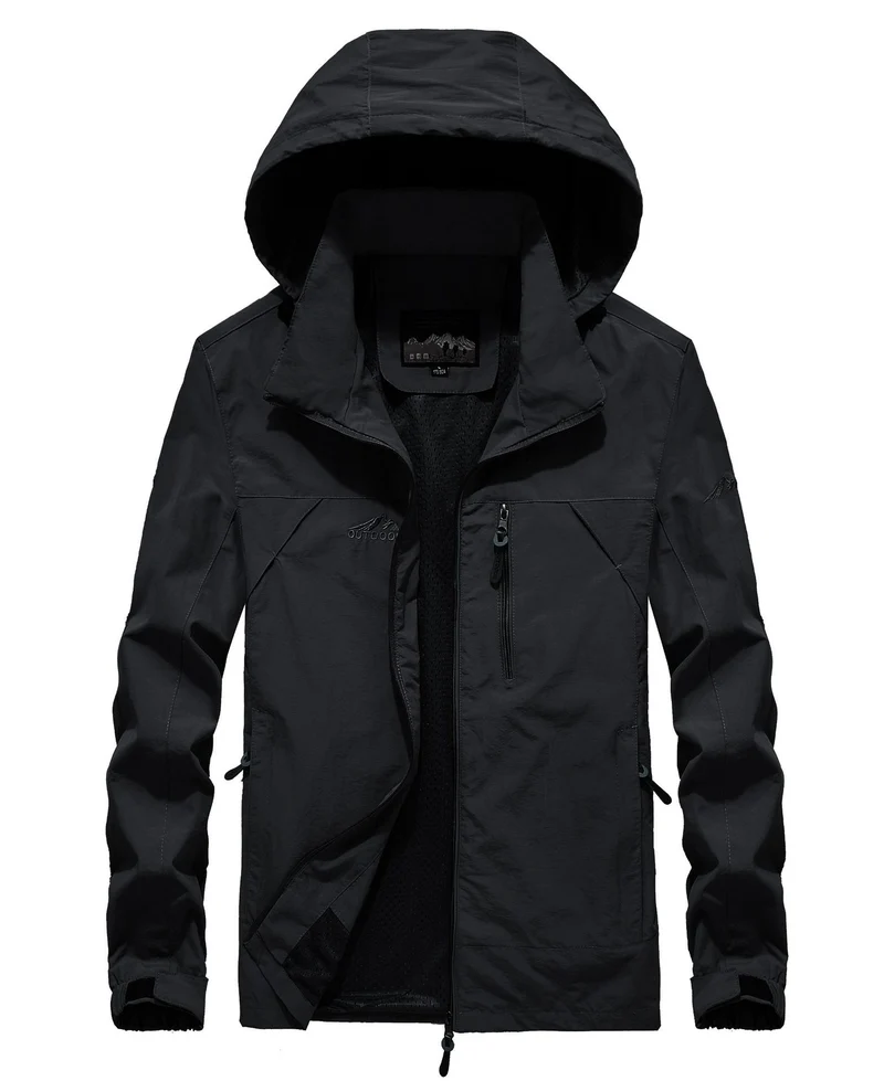 Herren leichte atmungsaktive Softshell-Trekkingjacke mit Kapuze und Mesh-Futter Nord Taschen