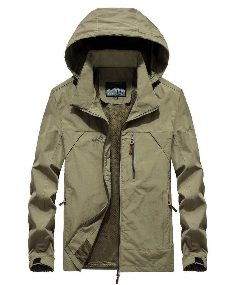 Herren leichte atmungsaktive Softshell-Trekkingjacke mit Kapuze und Mesh-Futter Nord Taschen