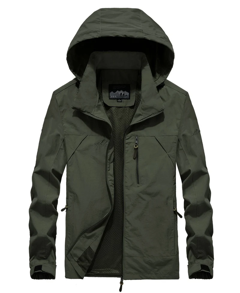 Herren leichte atmungsaktive Softshell-Trekkingjacke mit Kapuze und Mesh-Futter Nord Taschen