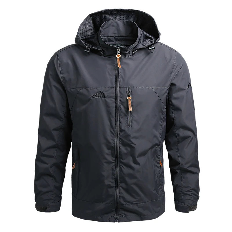 Herren leichte atmungsaktive Softshell Fieldjacke mit verstellbarer Kapuze und Brustreißverschluss Nord Taschen