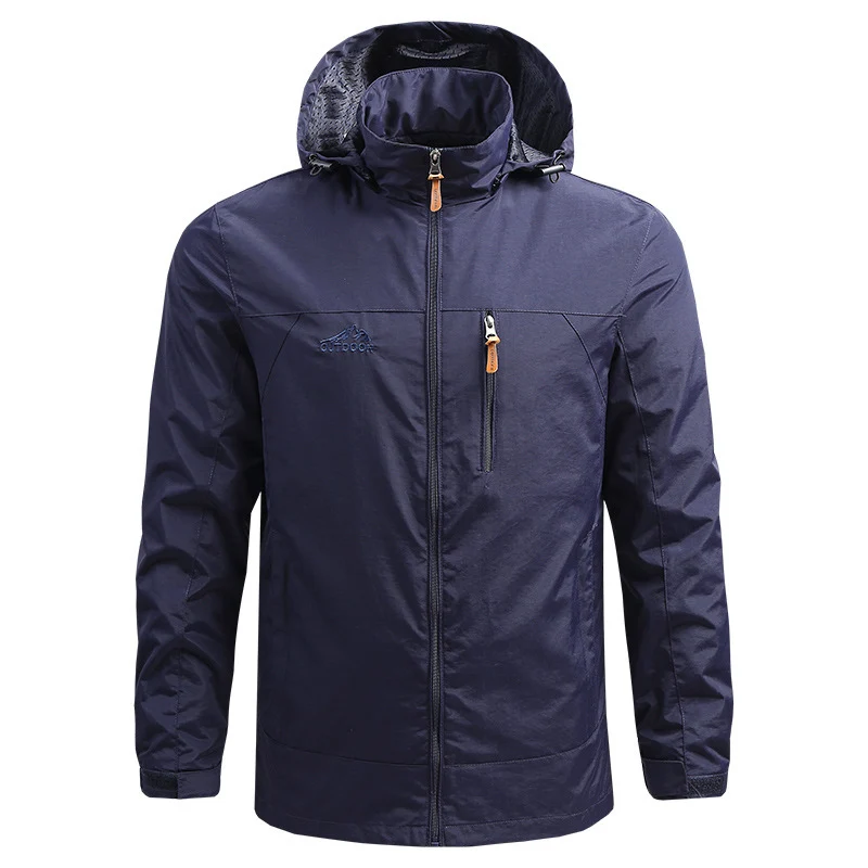 Herren Leichte atmungsaktive Outdoorjacke mit Kapuze, Brust-Reißverschluss und windabweisender Shell Nord Taschen