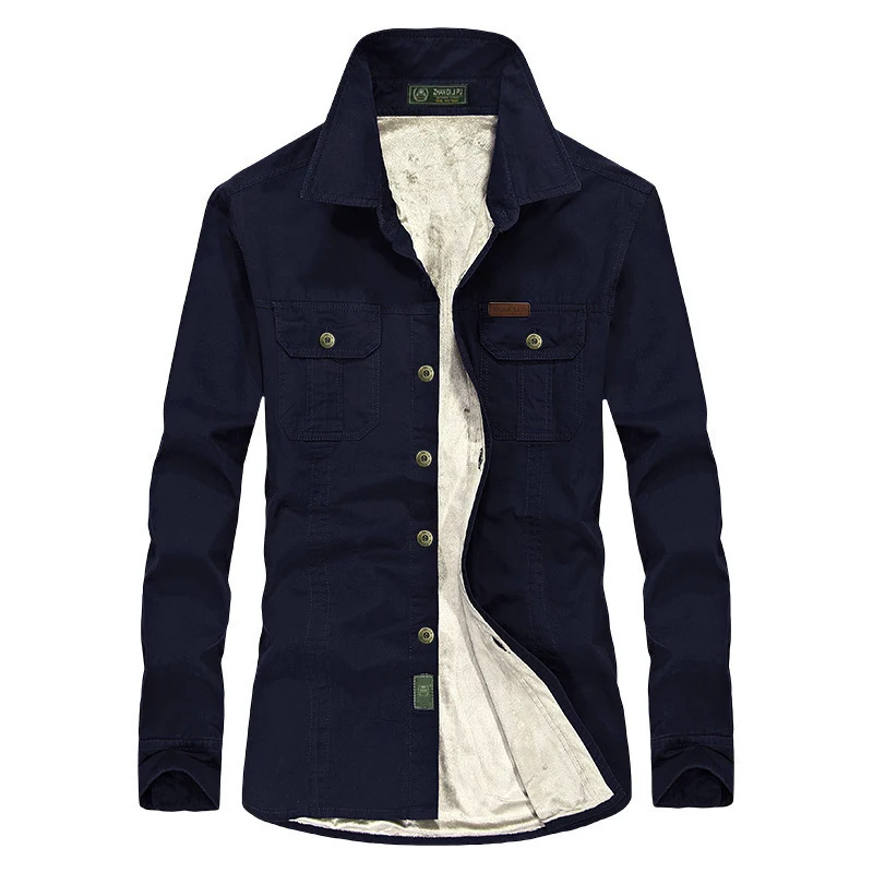 Herren Leicht gefütterte Canvas-Worker-Hemdjacke mit Brustpattentaschen Nord Taschen