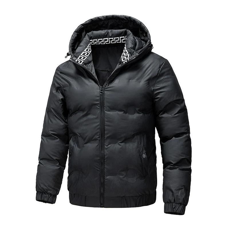Herren Wattierte Wintersteppjacke mit Kapuze und winddichter Thermoisolierung Nord Taschen