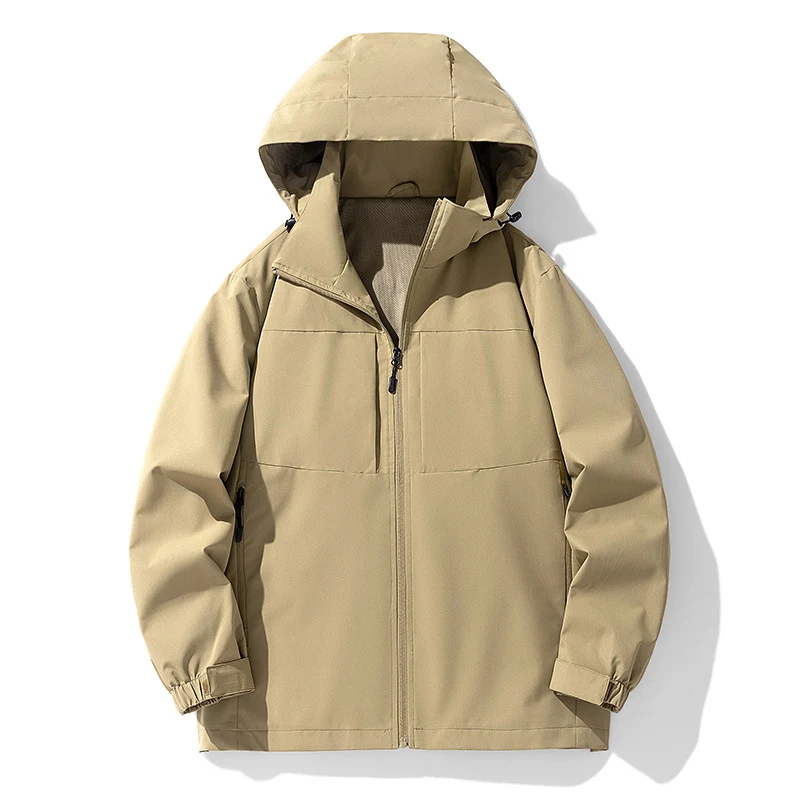 Herren Wasserabweisende Softshell-Outdoorjacke mit Kapuze, atmungsaktivem Netzfutter und verdecktem Reißverschluss Nord Taschen