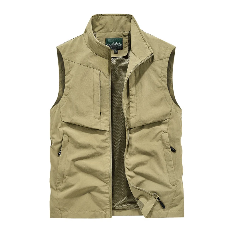 Herren Utility-Outdoorweste mit Mesh-Futter, durchgehendem Reißverschluss und Multifachtaschen Nord Taschen