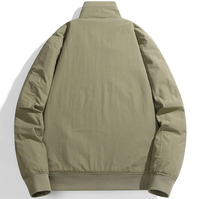 Herren Utility-Fliegerjacke mit Teddyfutter, Stehkragen und Ärmel-Tasche Nord Taschen