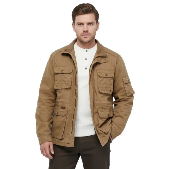 Herren Utility-Fieldjacke mit mehreren Pattentaschen und verstellbarer Taille Nord Taschen