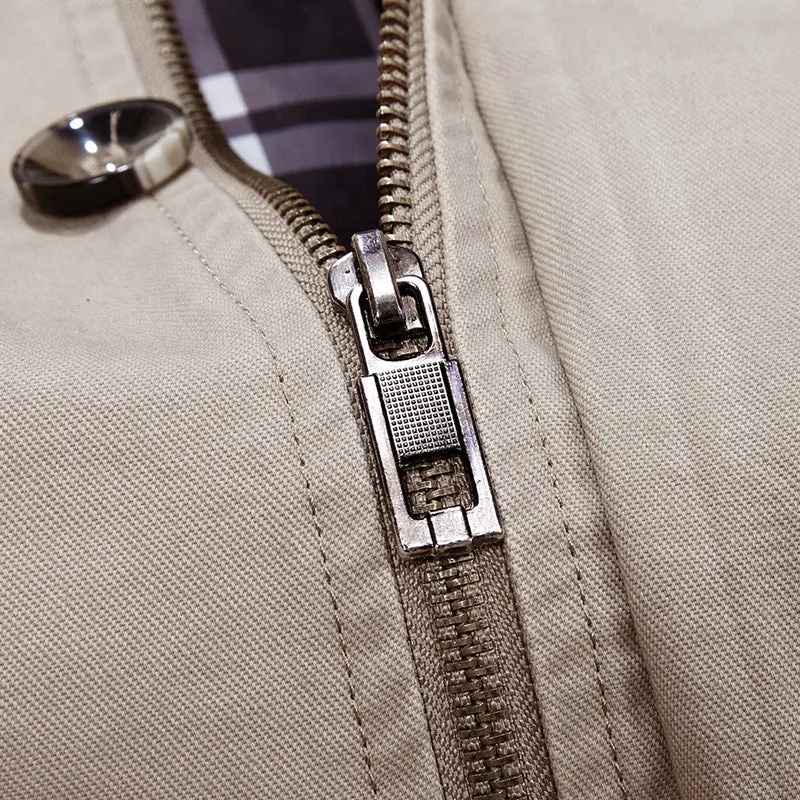 Herren Kapuzen-Canvasparka mit kariertem Innenfutter, windabweisender Leinenoptik und Multifunktionstaschen Nord Taschen
