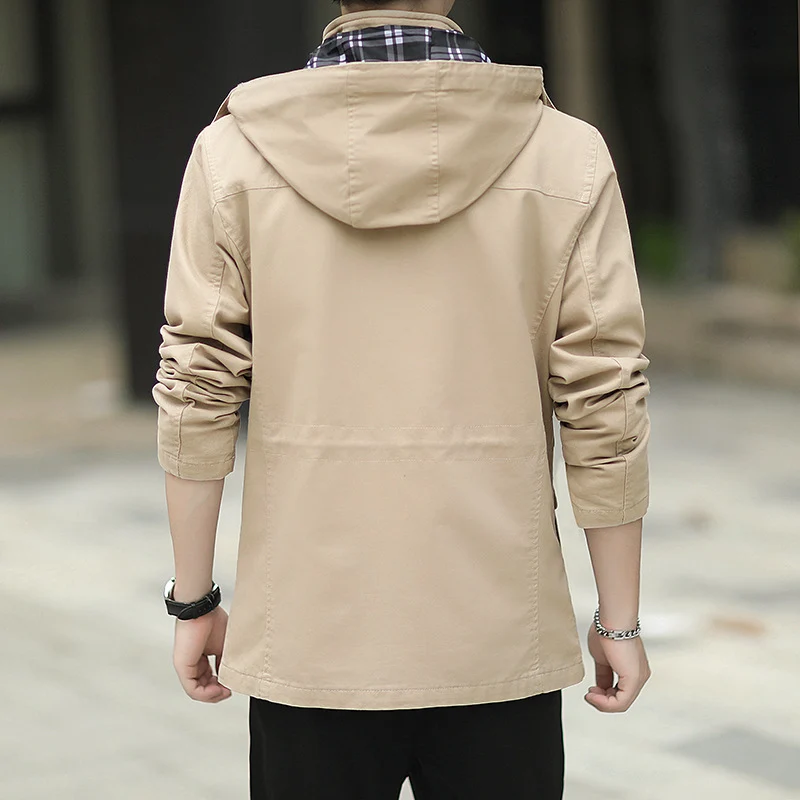 Herren Kapuzen-Canvas-Parka im Urbanen Utility-Design Nord Taschen