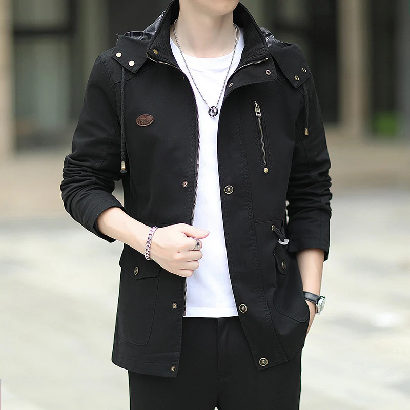 Herren Kapuzen-Canvas-Parka im Urbanen Utility-Design Nord Taschen