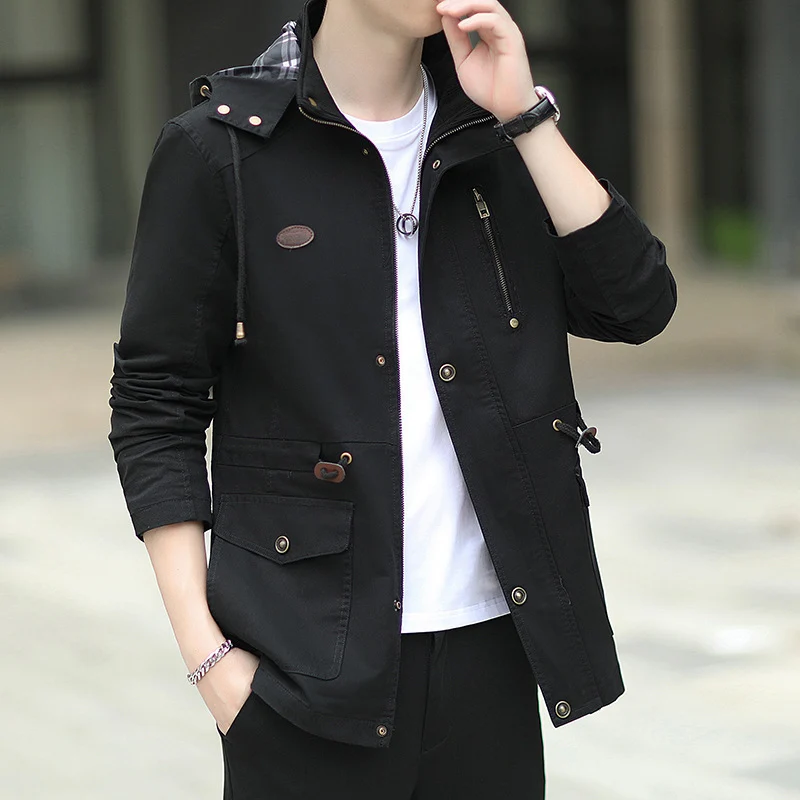 Herren Kapuzen-Canvas-Parka im Urbanen Utility-Design Nord Taschen