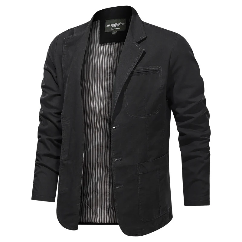 Herren legeres Baumwollblazer-Sakko mit klassischer Knopffront und aufgesetzten Taschen Nord Taschen