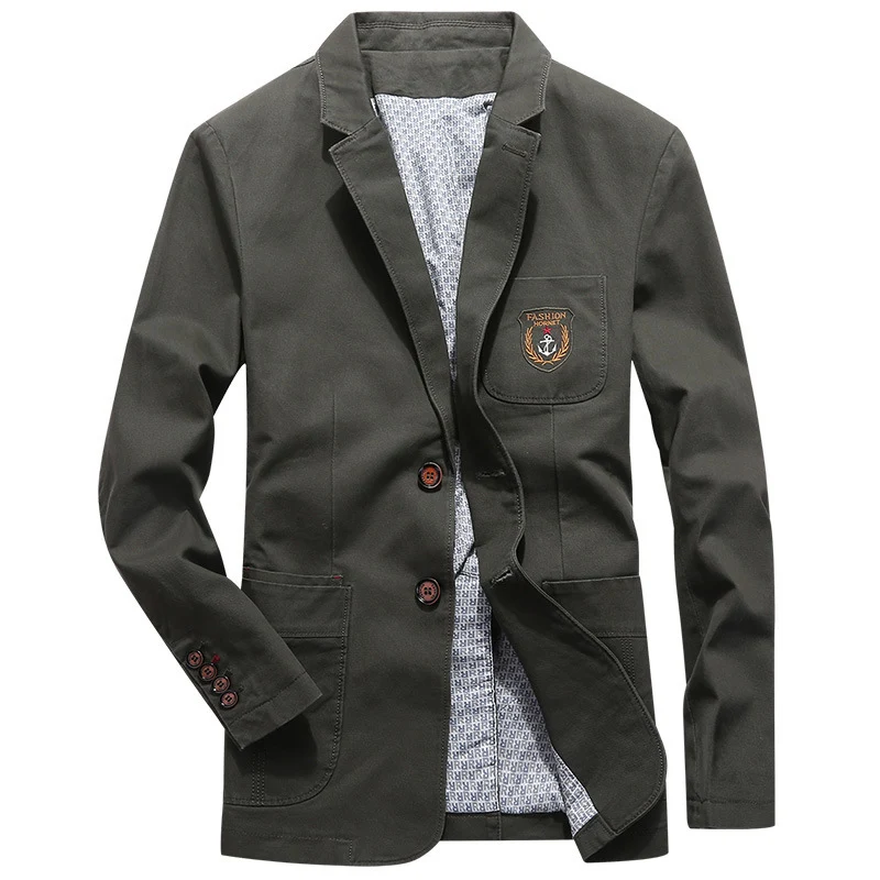Herren legeres Baumwoll-Sakko im Worker-Style mit Brustpatch und aufgesetzten Taschen Nord Taschen