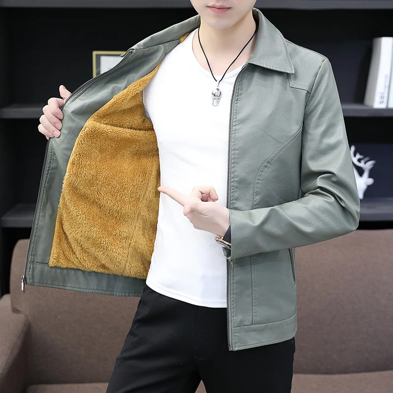 Herren Lederoptik-Zipblouson mit wärmender Teddyinnenlage und minimaler Nahtführung Nord Taschen