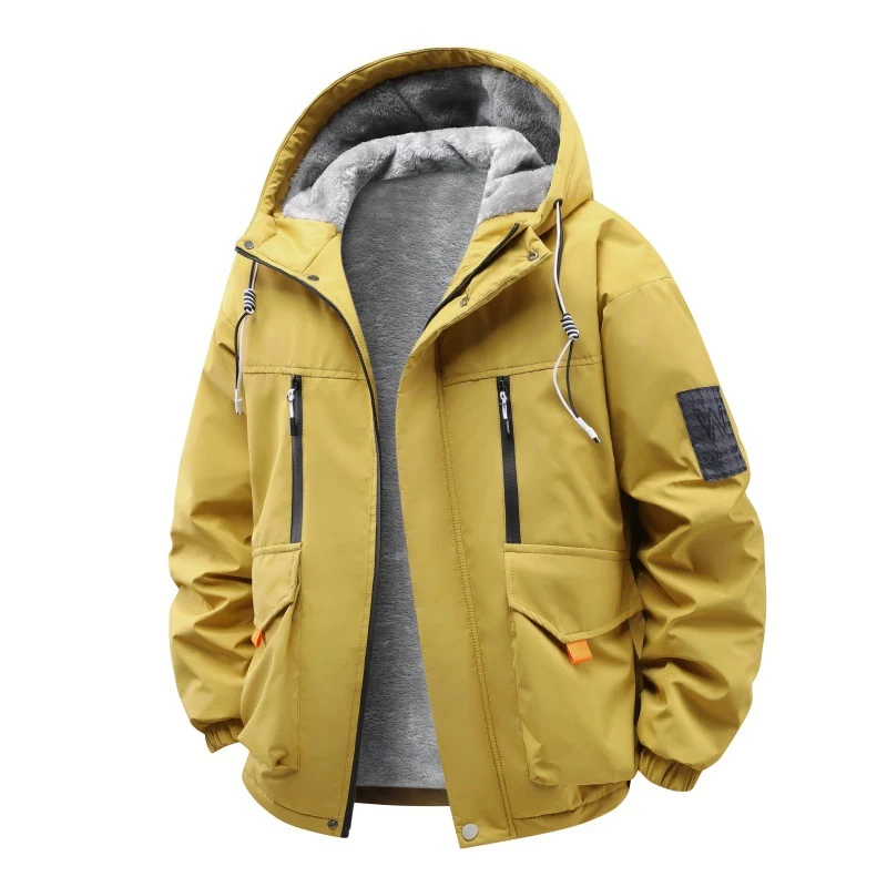 Herren Technische Outdoorjacke mit Teddyfutter, winddichter Außenschicht und Multifunktionstaschen Nord Taschen