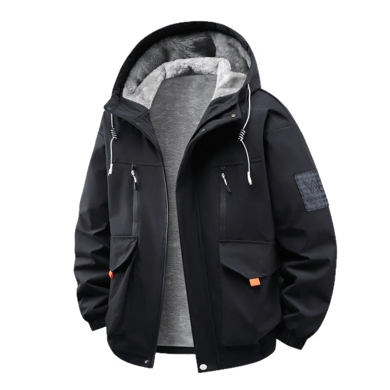 Herren Technische Outdoorjacke mit Teddyfutter, winddichter Außenschicht und Multifunktionstaschen Nord Taschen