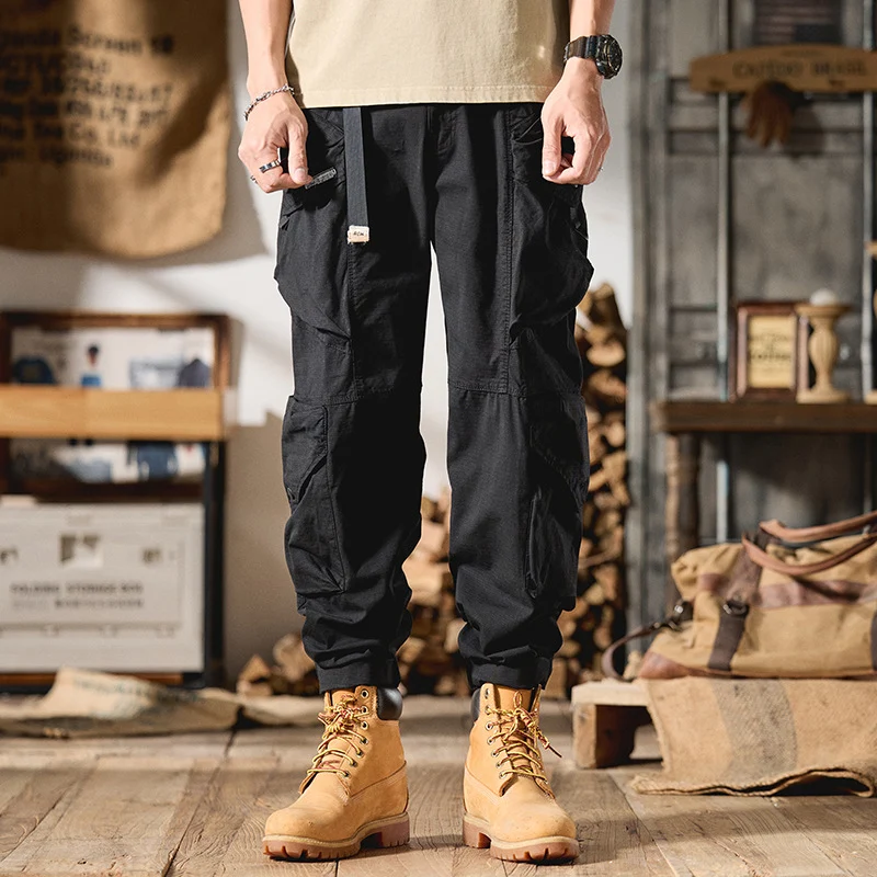 Herren Cargo-Hose im Utility-Stil mit verstärkten Knien und verstellbarem Saum Nord Taschen