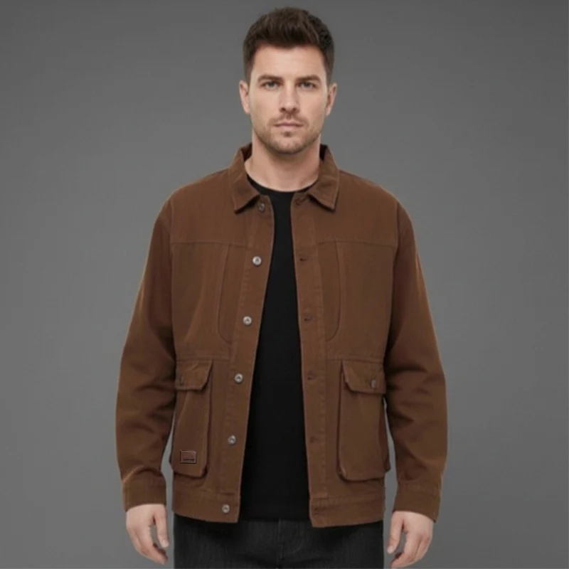 Herren Canvas-Utility Overshirt mit großen Pattentaschen und entspanntem Schnitt Nord Taschen