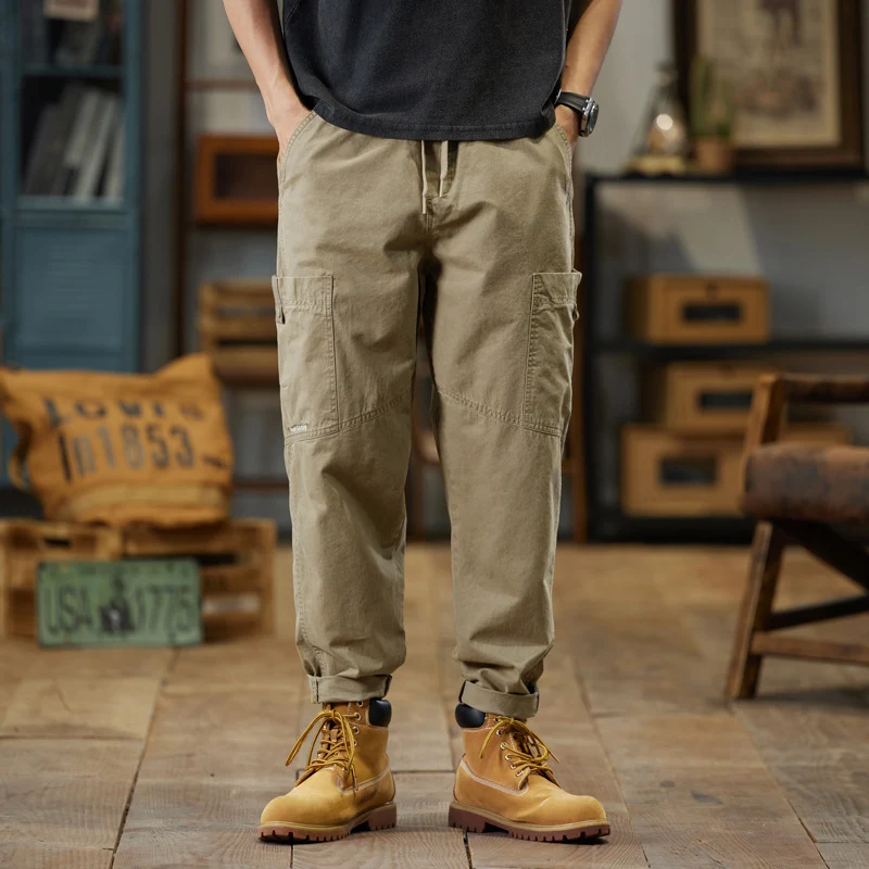 Herren Baumwoll-Twill Joggerhose im Tapered-Schnitt mit Tunnelzug und gekrempeltem Saum Nord Taschen