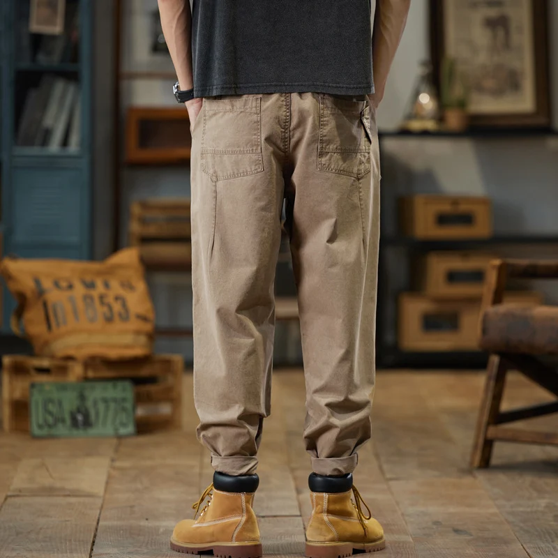 Herren Baumwoll-Twill Joggerhose im Tapered-Schnitt mit Tunnelzug und gekrempeltem Saum Nord Taschen