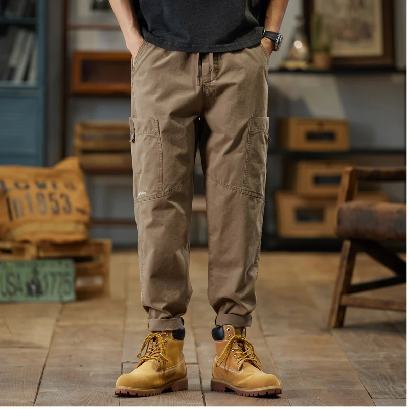 Herren Baumwoll-Twill Joggerhose im Tapered-Schnitt mit Tunnelzug und gekrempeltem Saum Nord Taschen
