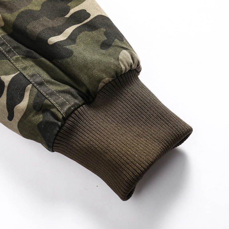 Herren Kapuzen-Camouflage-Fieldjacke mit Teddyfutter, Mehrfach-Taschen und Rippbündchen Nord Taschen