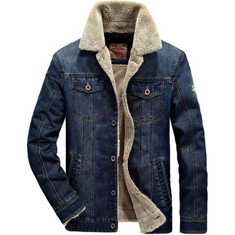 Herren Jeansjacke mit Sherpa‑Futter, wärmender Teddyinnenlage und klassischem Hemdkragen Nord Taschen
