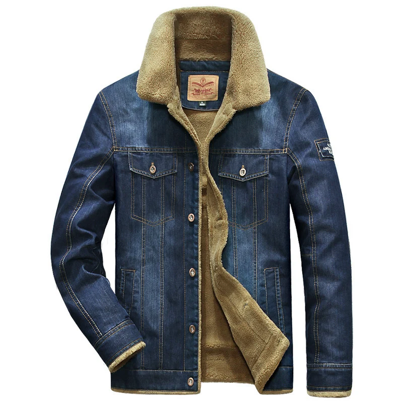 Herren Jeansjacke mit Sherpa‑Futter, vintage-washed und wärmendem Stehkragen Nord Taschen