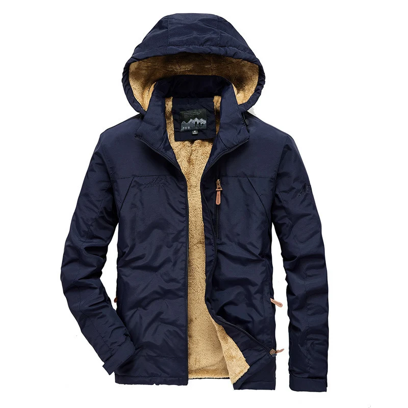 Herren Gefütterte Kapuzenjacke mit Teddyfleece-Innenfutter und winddichter Shell Nord Taschen