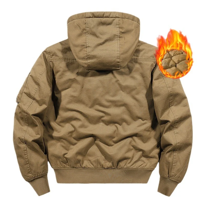 Herren Gefütterte Kapuzen‑Bomberjacke mit Diamantstepp-Innenfutter und Ärmeltasche Nord Taschen