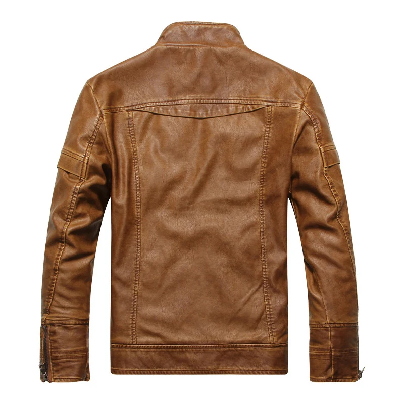 Herren Lederjacke im Pilotenblouson‑Stil mit Stehkragen und Vintage‑Optik Nord Taschen