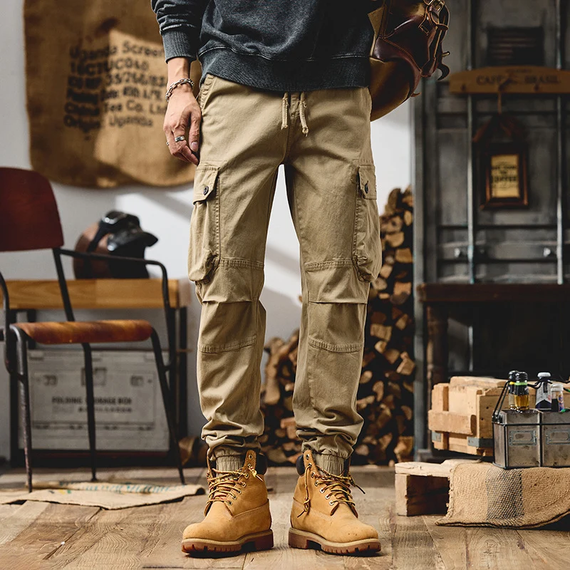 Herren Tapered Cargo-Joggerhose mit Kordelzug, verstärkten Knien und elastischen Bündchen Nord Taschen