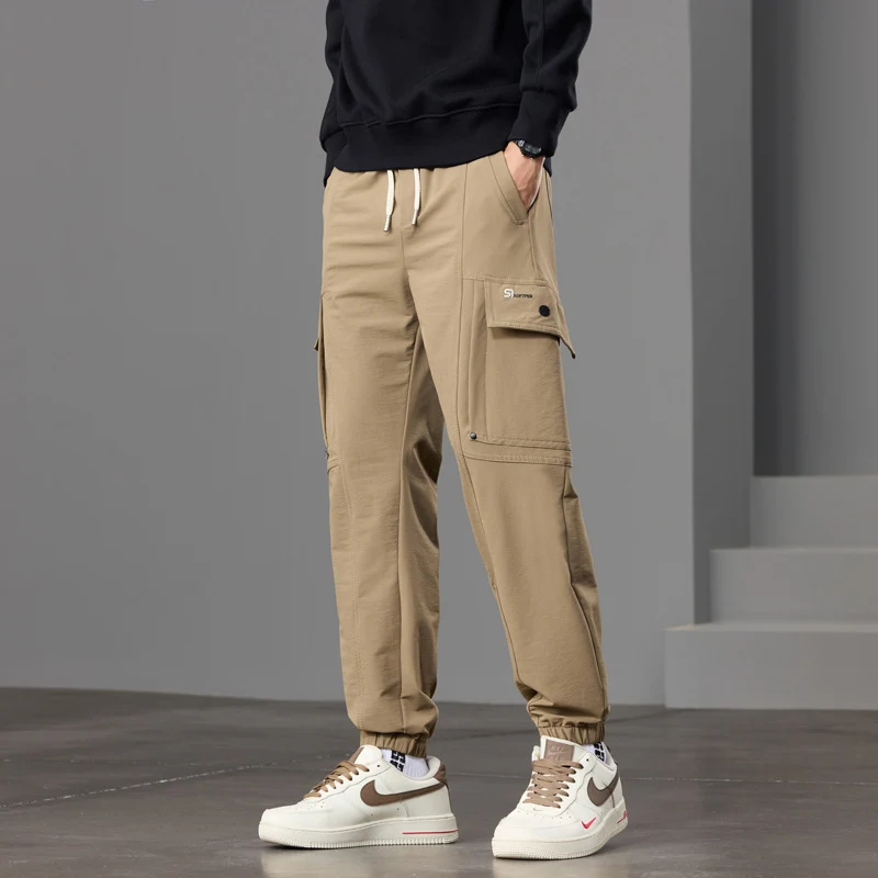 Herren Tapered Cargo-Joggerhose mit Knieeinsatz, Tunnelzugbund und Klappentaschen Nord Taschen