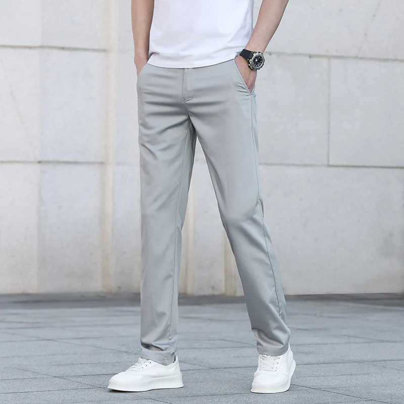 Herren Schmale Stretch-Chinohose im Business-Casual-Look Nord Taschen