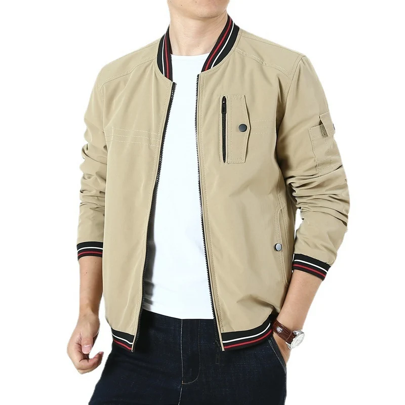 Herren Leichter Bomberblouson im Retro‑Sportstil mit geripptem Kragen und Reißverschluss‑Taschendetail Nord Taschen