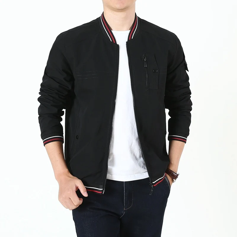 Herren Leichter Bomberblouson im Retro‑Sportstil mit geripptem Kragen und Reißverschluss‑Taschendetail Nord Taschen