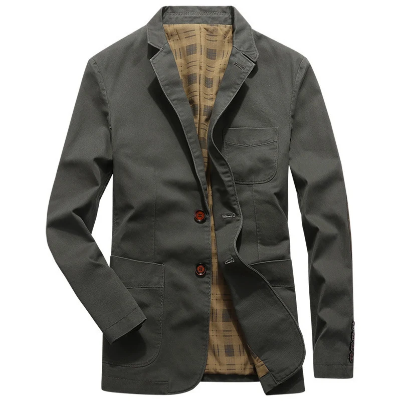 Herren Leichter Baumwoll‑Sakko im Casual‑Look mit kariertem Innenfutter Nord Taschen