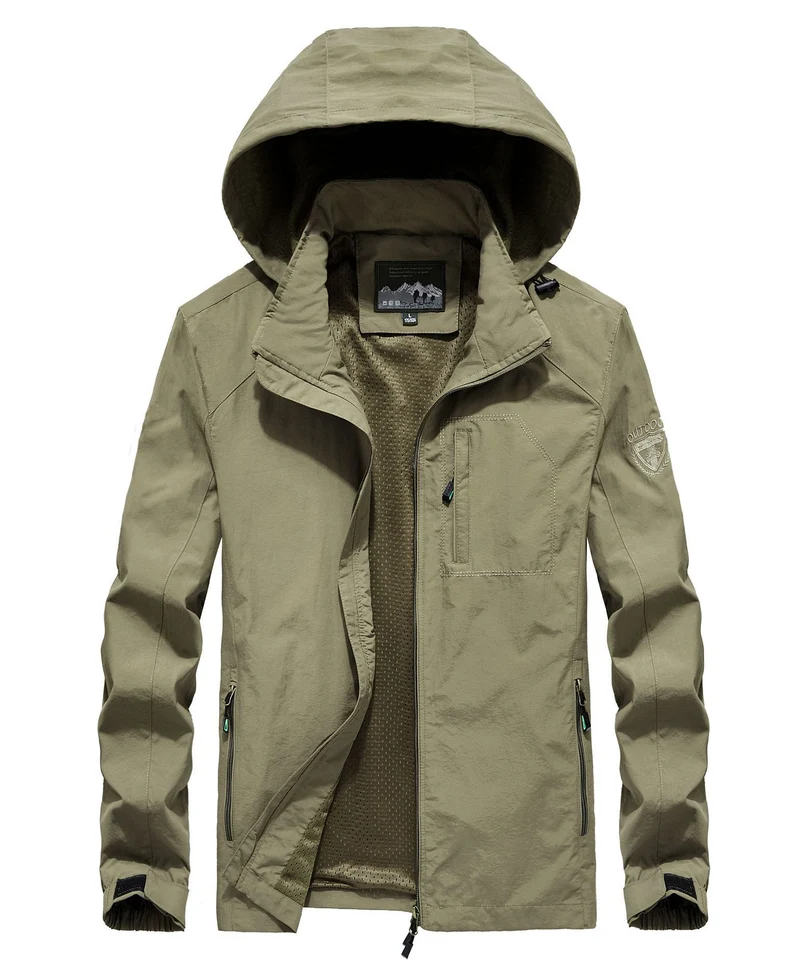 Herren leichter atmungsaktiver Fieldparka mit Mesh‑Futter und Kapuze Nord Taschen