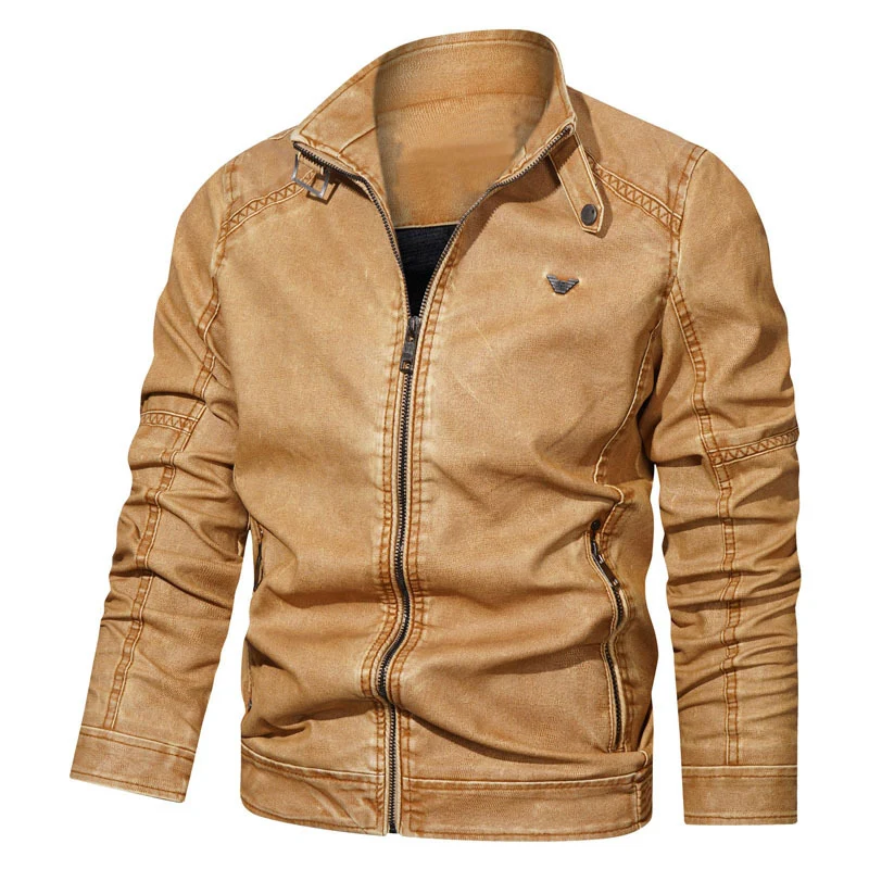 Herren Jeansblouson im Pilotenstil mit schmaler Passform und Reißverschluss-Front Nord Taschen