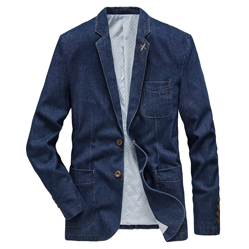 Herren Jeans-Sakko im Casual-Blazer-Stil mit aufgesetzten Taschen Nord Taschen
