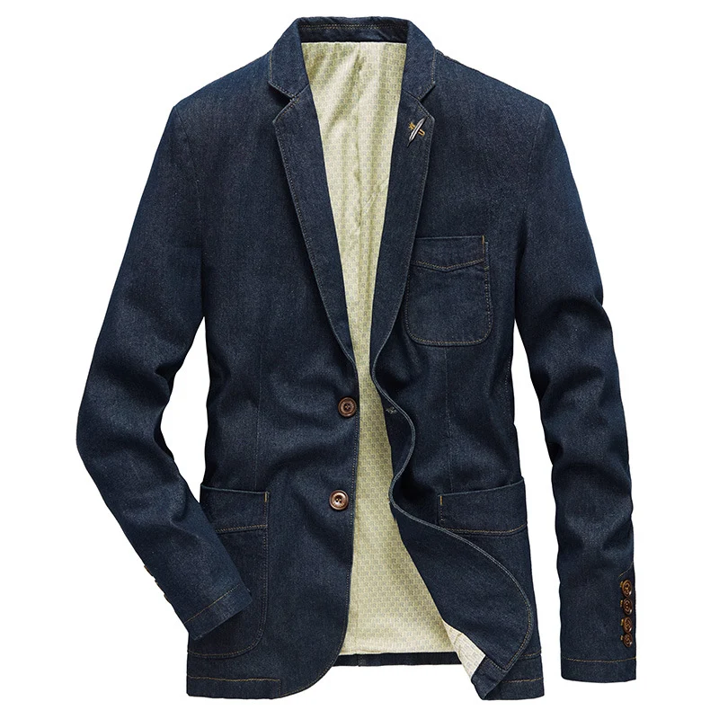 Herren Jeans-Sakko im Casual-Blazer-Stil mit aufgesetzten Taschen Nord Taschen