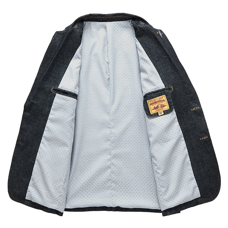 Herren Jeans-Sakko im Casual-Blazer-Stil mit aufgesetzten Taschen Nord Taschen
