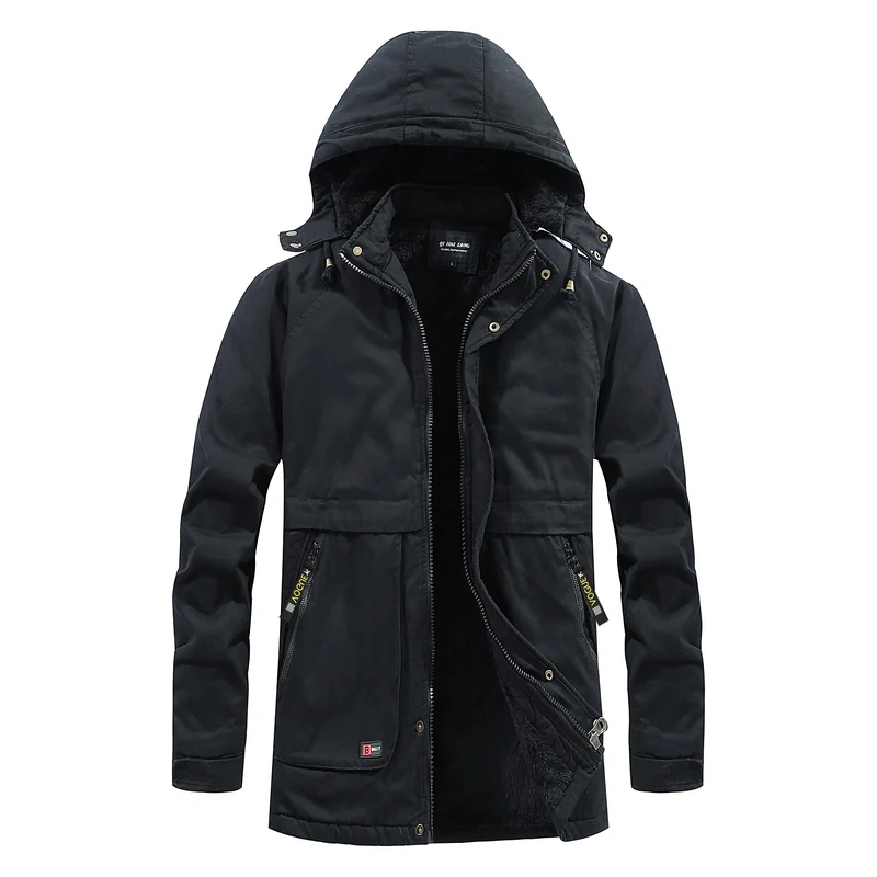 Herren Langparka im Field‑Look mit luxuriöser Kunstfell‑Innenfütterung und verdeckter Druckknopf‑Zipperfront Nord Taschen