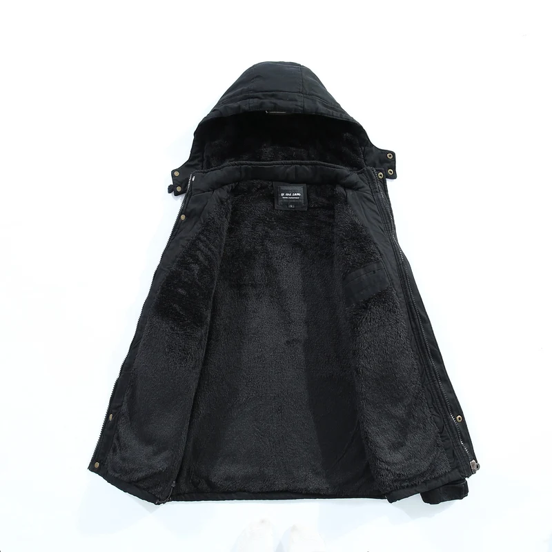 Herren Langparka im Field‑Look mit luxuriöser Kunstfell‑Innenfütterung und verdeckter Druckknopf‑Zipperfront Nord Taschen