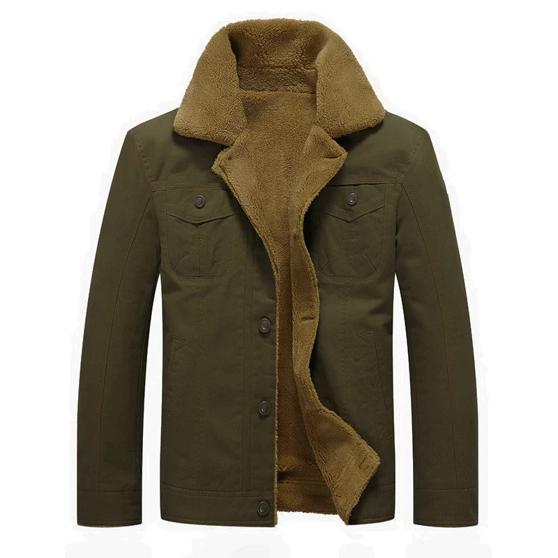 Herren gefütterte Canvas-Truckerjacke mit Sherpa-Innenfutter und hohem Teddykragen Nord Taschen
