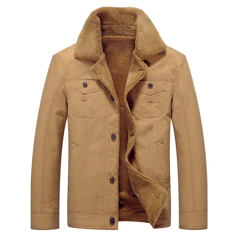 Herren gefütterte Canvas-Truckerjacke mit Sherpa-Innenfutter und hohem Teddykragen Nord Taschen