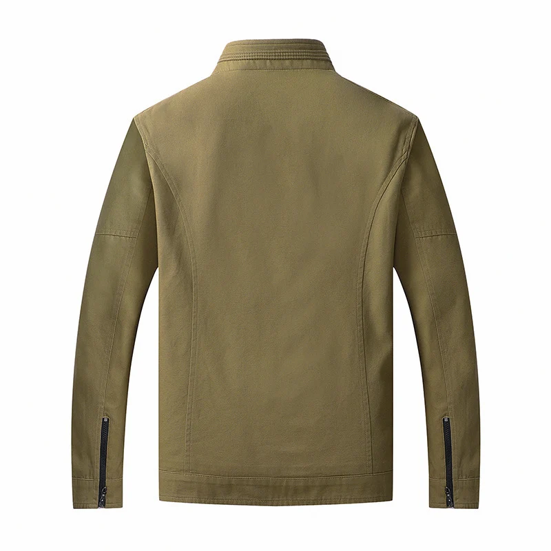 Herren funktionaler Canvas-Zip-Blouson mit Stehkragen und verdeckten Reißverschlusstaschen Nord Taschen
