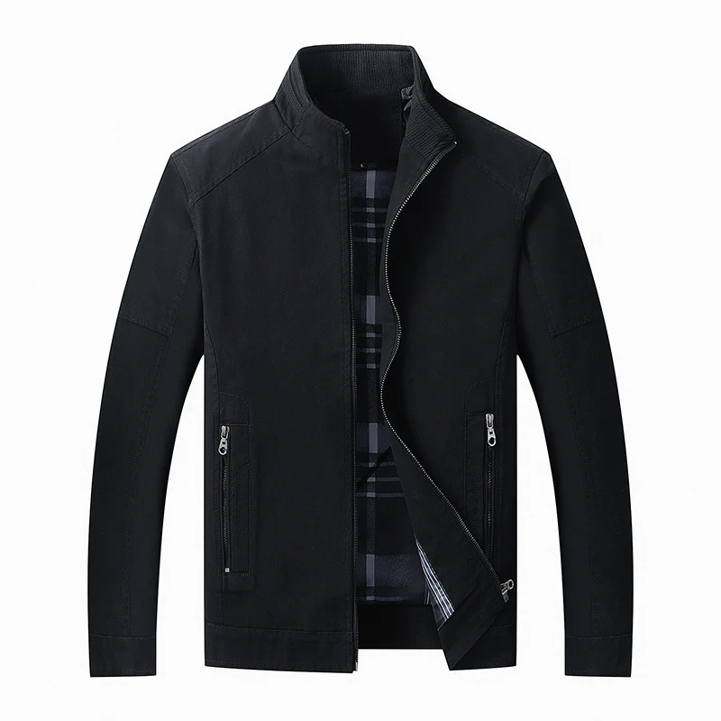 Herren funktionaler Canvas-Zip-Blouson mit Stehkragen und verdeckten Reißverschlusstaschen Nord Taschen